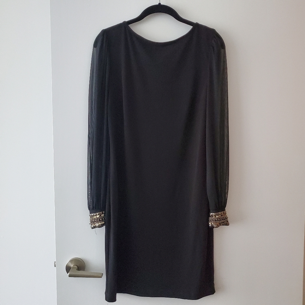 Jessica Straight Line Dress with Detailed Sleeves